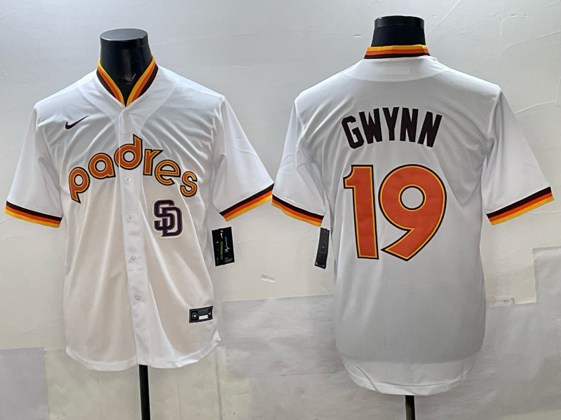 Men 2025 San Diego Padres #19 Gwynn white Nike MLB Jersey 007->san diego padres->MLB Jersey